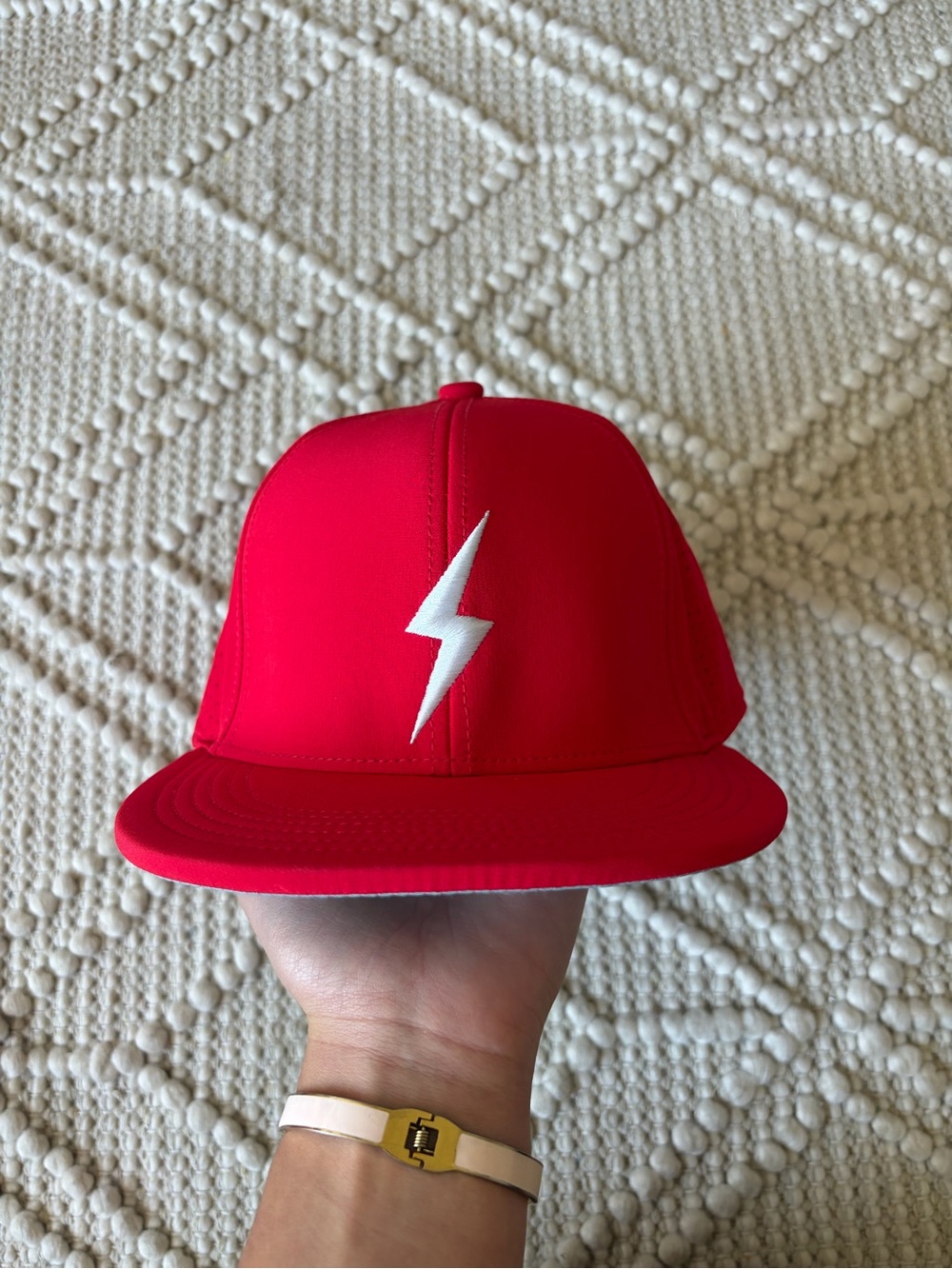 Kids  Bruce Bolt Red and white hat
